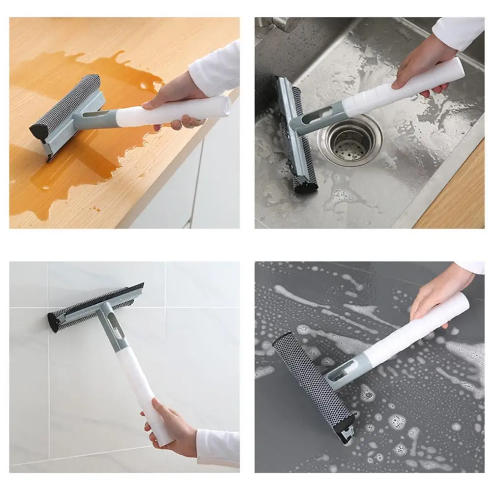 Household Double-side Brush Scraper with Sprayer Window Car Glass Cleaner Wiper