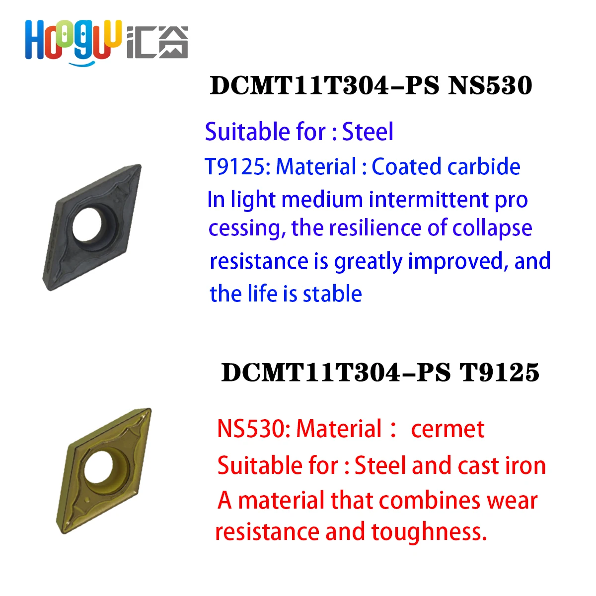 Korea KPOP Original DCMT DCMT11T304 PS NS530 T9125 Coated Carbide Lathe Insert CNC Lathe Machine Turning Tool