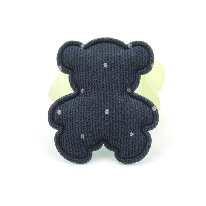 40Pcs 3*3.5cm Dot fabric Bear Padded Appliques for Baby\'s Hair Clip crafts Headwear Decoration jewelry Accessories wholesale