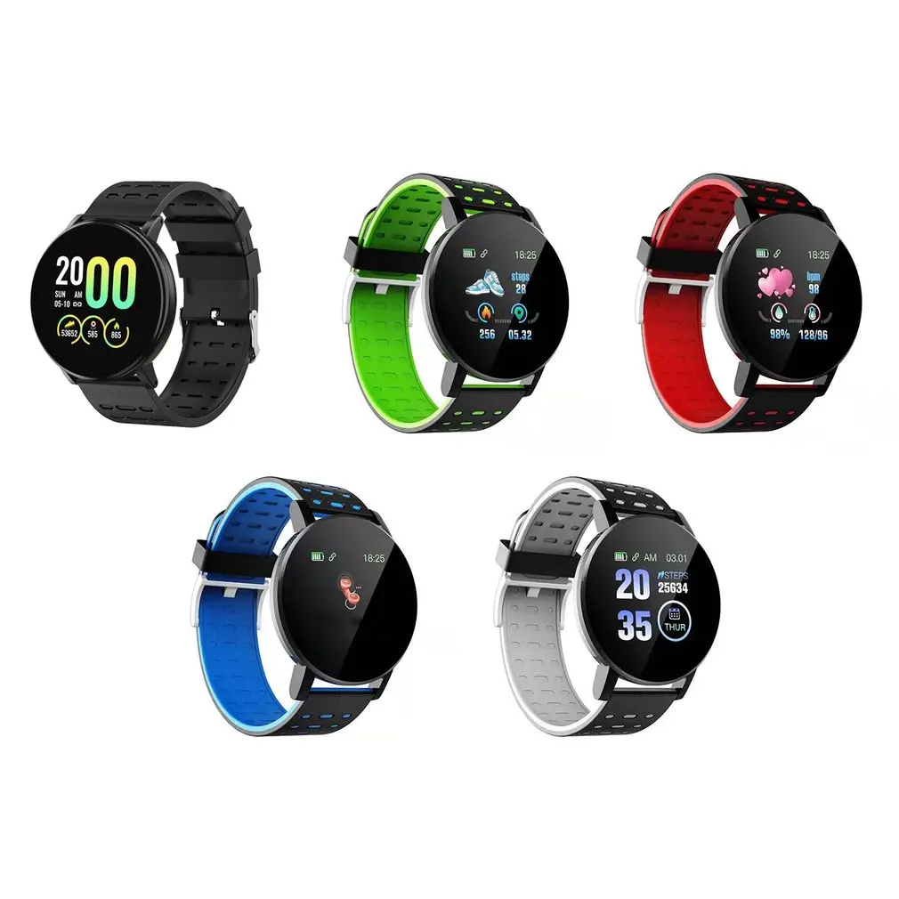 119Plus Smart Watches Waterproof  Smart Bracelet Wristband Heart Rate Watch Men Women Sport Watches Smart Band