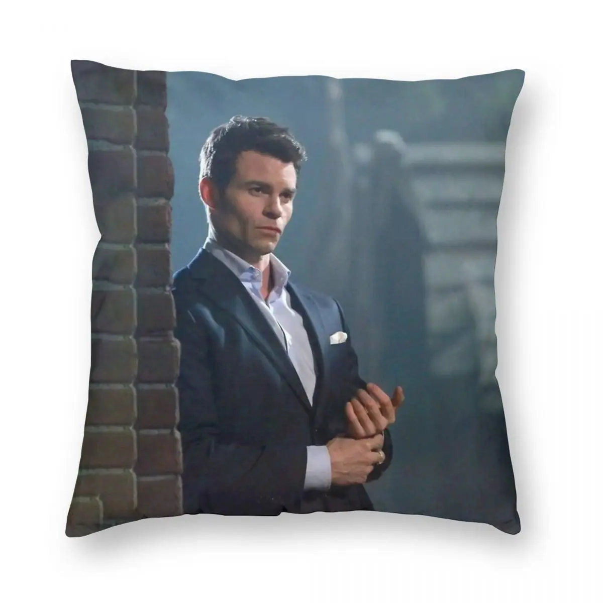 The Vampire Diaries Elijah Mikaelson Square Pillowcase Polyester Linen Velvet Printed Zip Decor Home Cushion Case 45x45