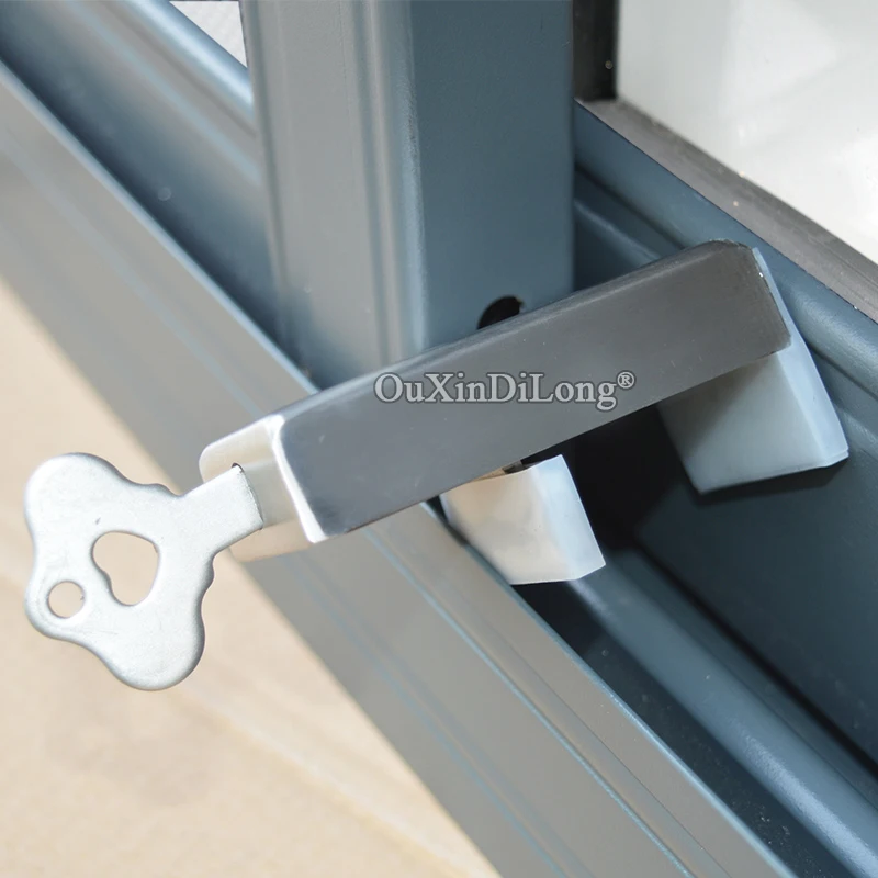 Brand New 1PCS Aluminum Alloy Plastic Steel Window Locks Anti-theft Sliding Door and Window Security Limit Lock