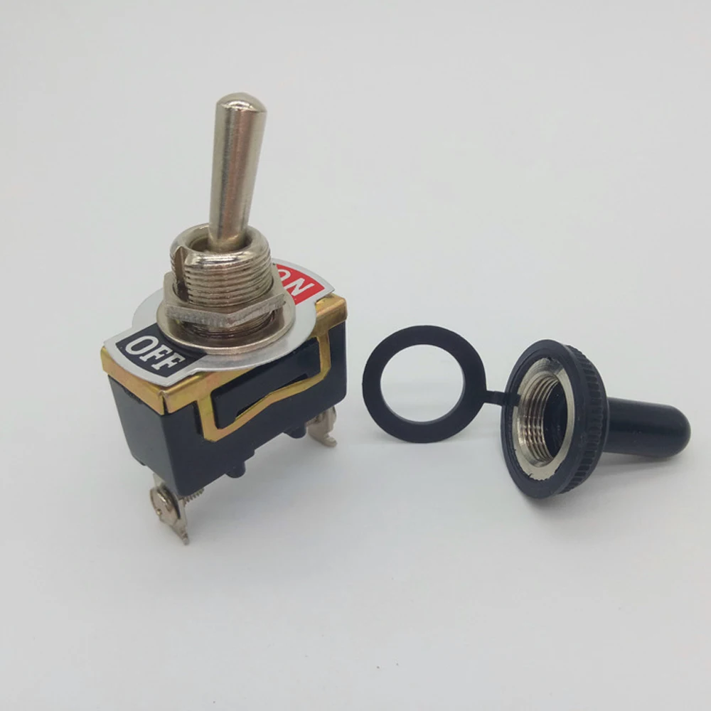 1 Set Heavy Duty ON/OFF 12V Small SPST Toggle Switch Miniature + Waterproof Durable Cover 6 A/250 VAC 10 A/125VAC