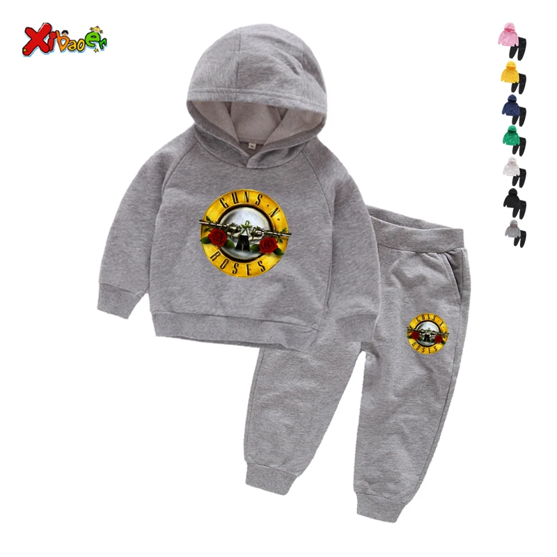 Kids Clothing Guns music hip hop Casual Boys Cartoon Sports T-shirt Pants 2pcs/Set Infant Outfit Kids Clothes Suit Tracksuits