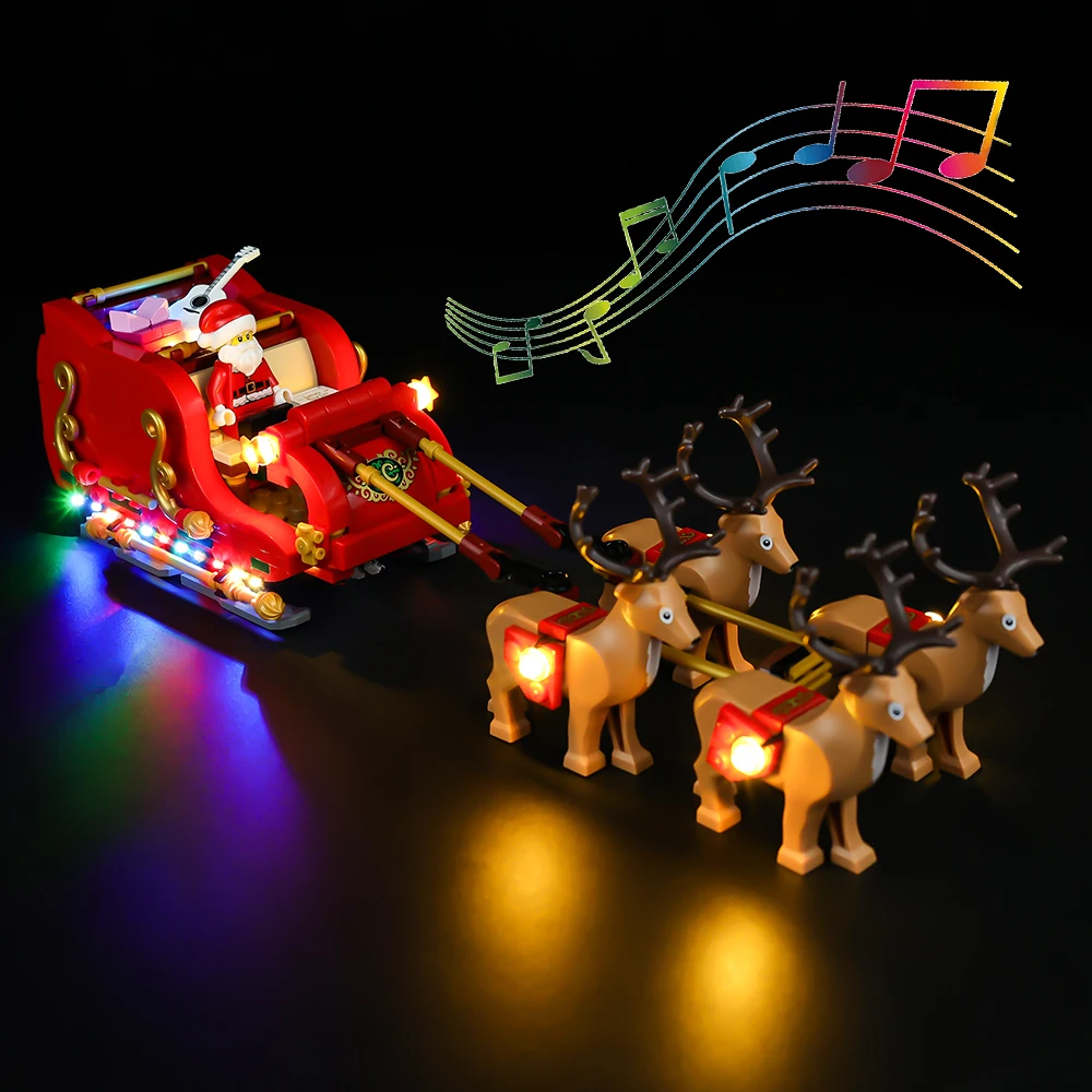 Led Light Kit Building Blocks Santa´s Sleigh For LEGO Winter Christmas Series 40499 (Only Light Kit Included)