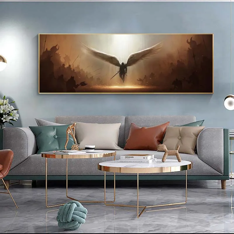 The Archangel of Justice Tyrael Canvas Painting Wing Posters and Prints Figure Wall Picture Living Room Home Decor No Frame