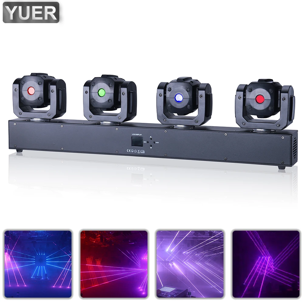 

4 Eye RGB 3IN1 Moving Head Lsaer Light DMX Music Control DJ Disco Bar Wedding Club Party Festival Prom Dance Floor Indoor