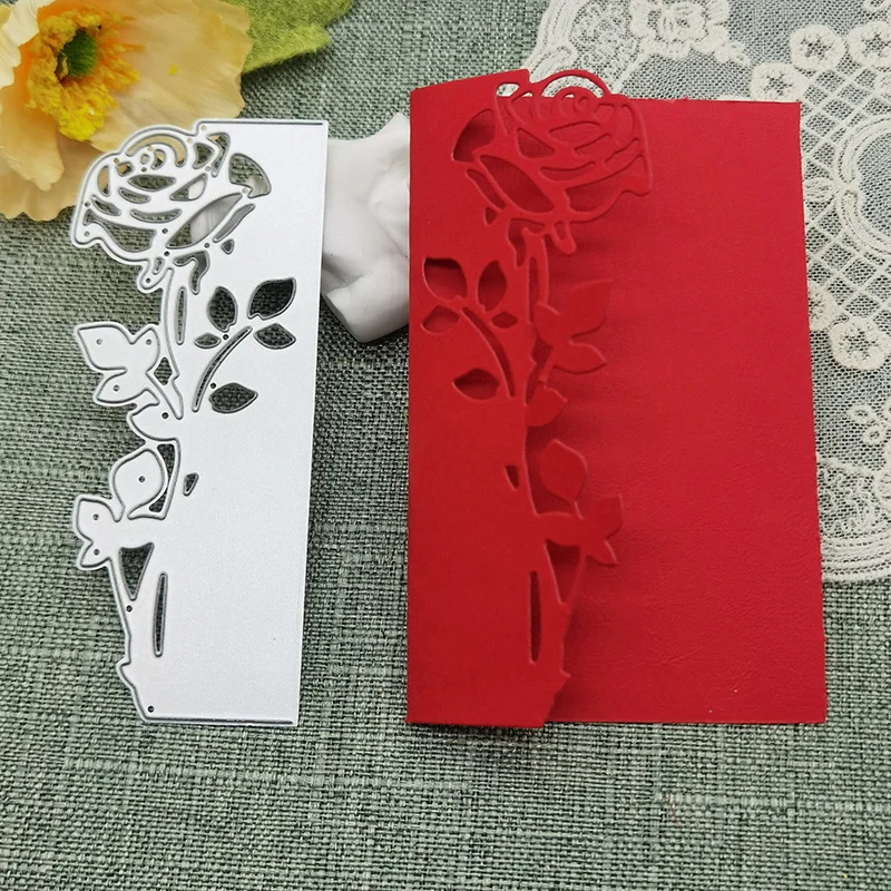 DIY Rose Flower Cutting Dies, Scrapbook Album, cartões, Faca Mold, artesanato decorativo, Embossing Punch Stencil