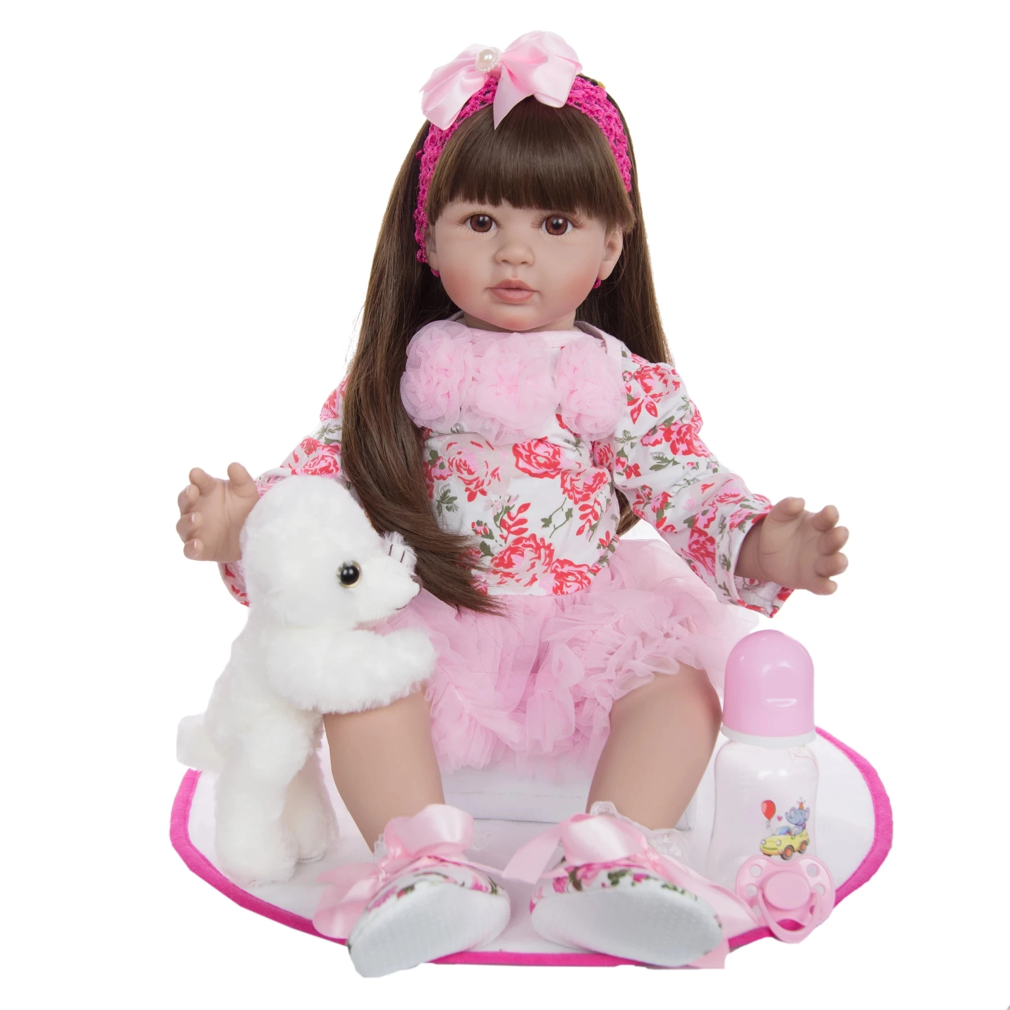 60 cm Cloth Body Vinyl Reborn Baby Doll Toys For Girl Exquisite Princess Doll Baby Toy For Child Birthday Gift Play House Toy