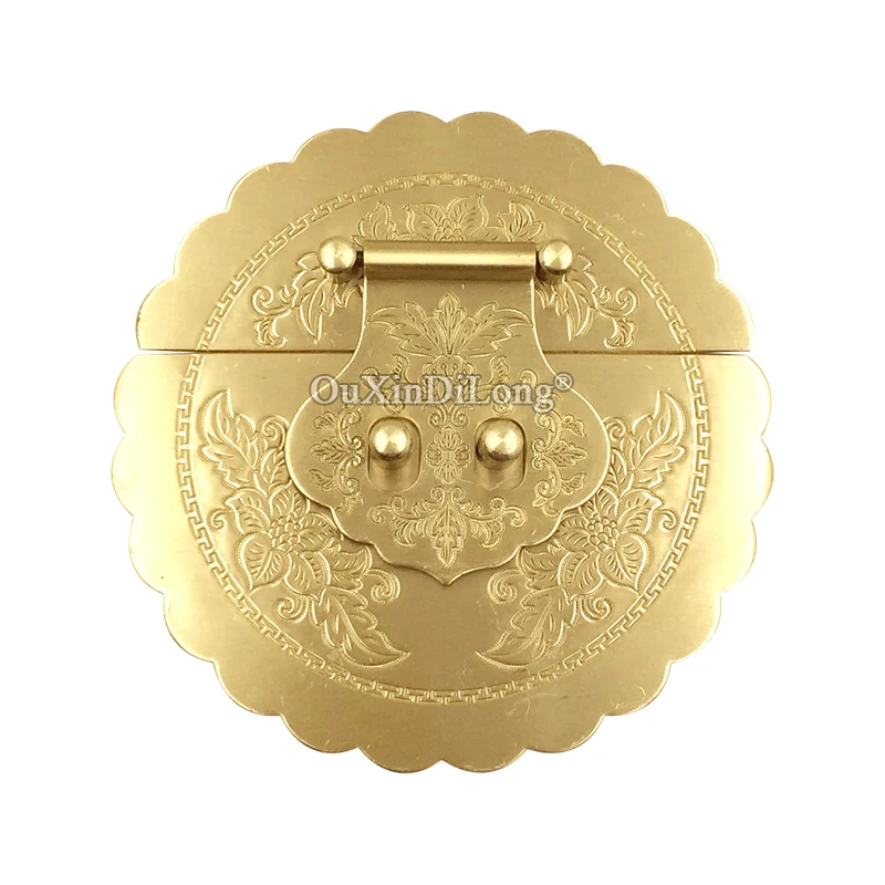 

Retro 4PCS Antique Pure Brass Box Buckle Jewelry Chest Box Suitcase Buckle Clip Clasp Jewelry Gift Case Boxes Latch Clasp