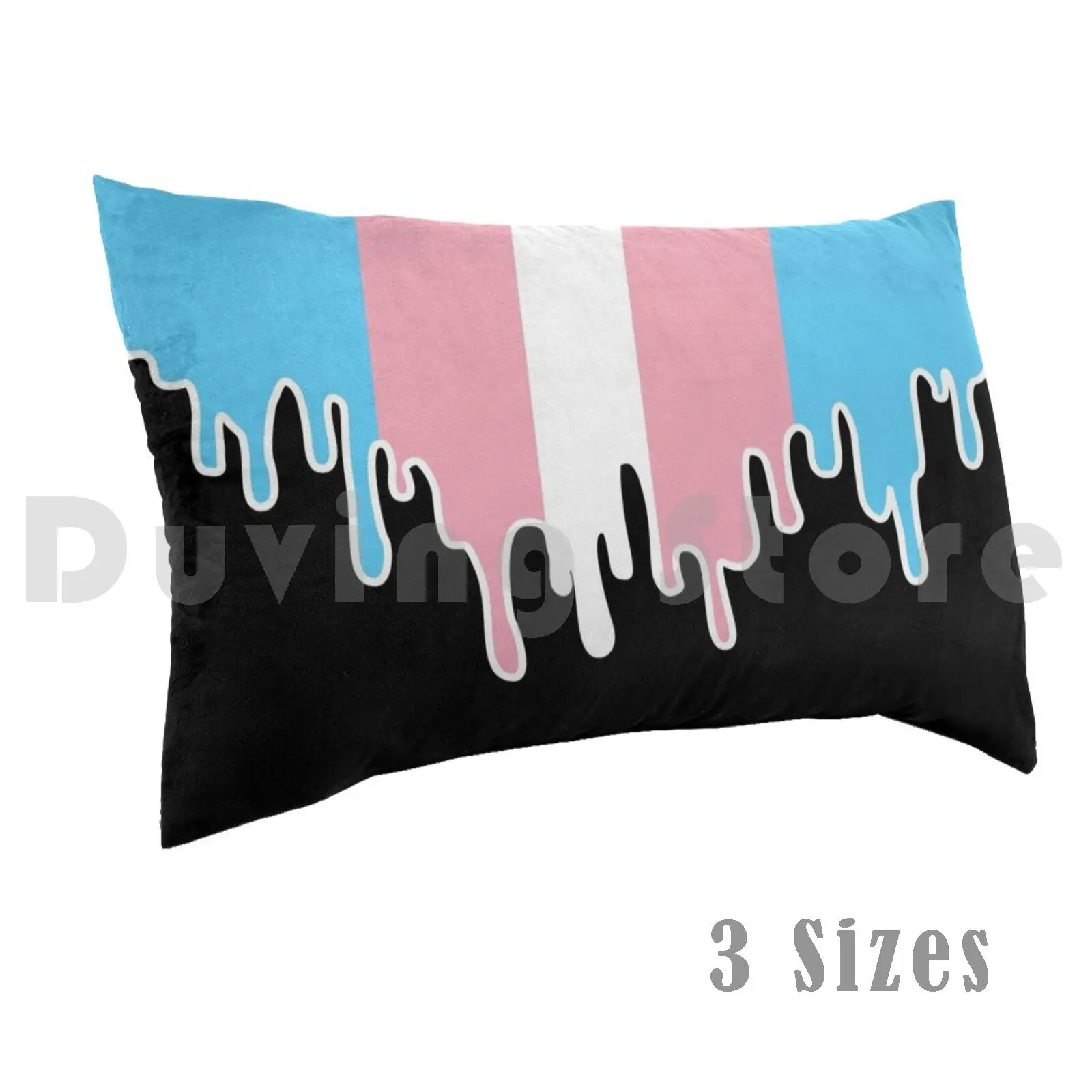 Trans Pride Flag Drip Pillow Case Printed 35x50 Trans Drip Drip Trans Gender Drip Trans Pride