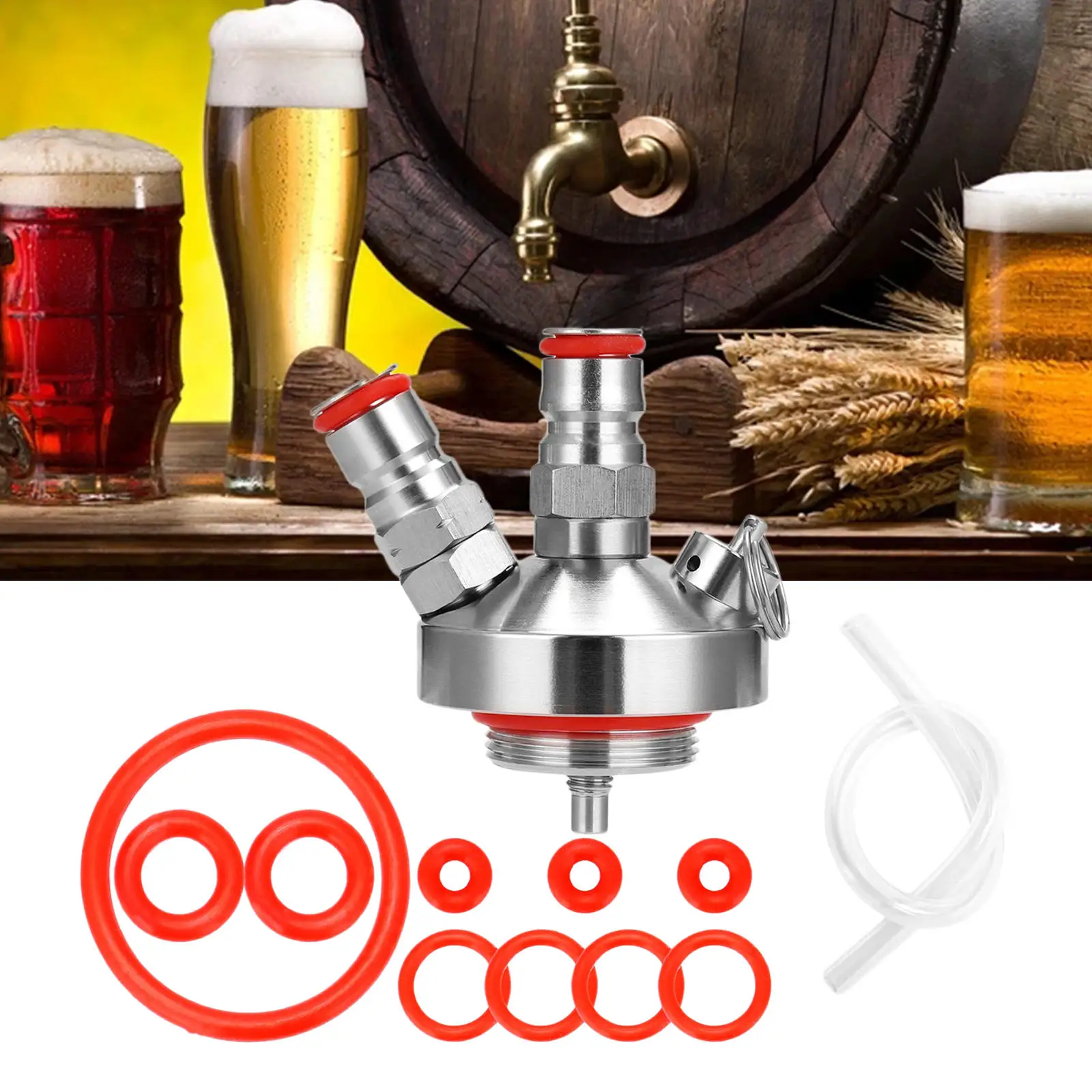 

Double Ball Lock Mini Keg Dispenser Wine Tap Dispenser for Craft Beer Wine Making Mini Craft Beer Keg Growler Homebrewing Spear