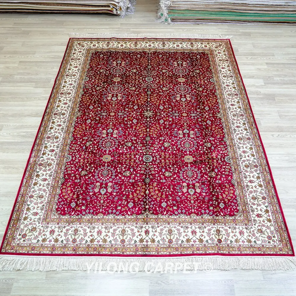 6'x9' Natural Pure Silk Handmade Home Rugs Hand Knotted Carpets (SL133B)