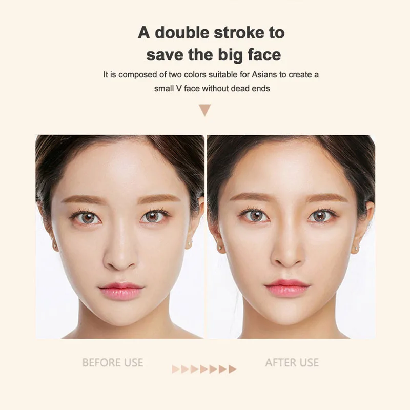 Double-head High-light Contour Stick V Face Trimming Makeup Bar Face Shadow Stereo Three-dimensional Concealer Cosmetic TSLM1