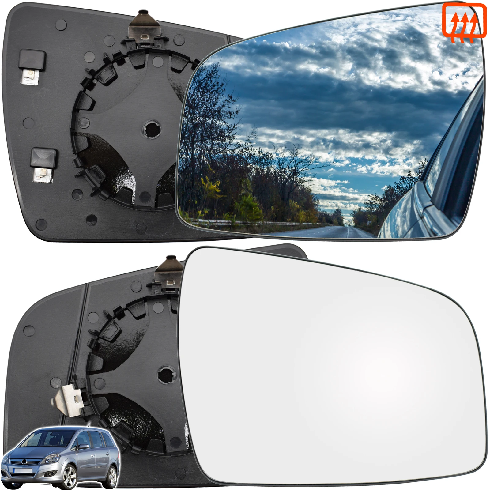 

For Opel / Vauxhall / Chevrolet Zafira B Left Right Door Side Wing Mirror Glass Heated Exterior 2009 2010 2011 2012 2013 2014