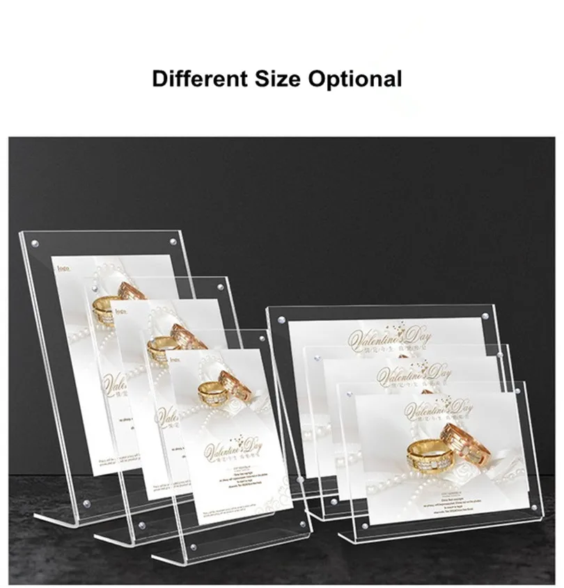 A6 Slant Back Acrylic Sign Holder Economy Portrait Ad Frame Restaurant Menu Paper Card Holder Picture Photo Frame