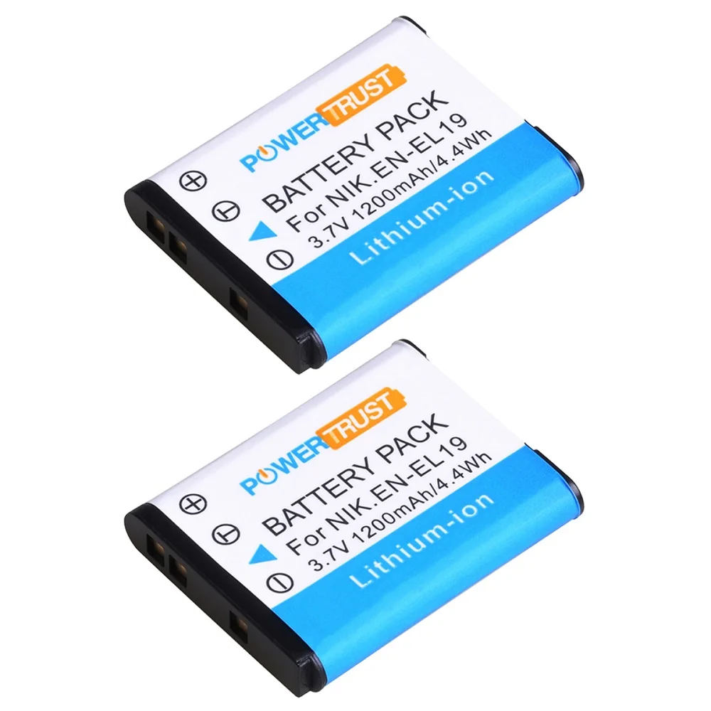 EN-EL19 Battery and for Nikon Coolpix S32, S100, S2800, S3100, S3200, S4100, S4200, S4300, S5200, S5300,S6500,S6800,S7000 Camera