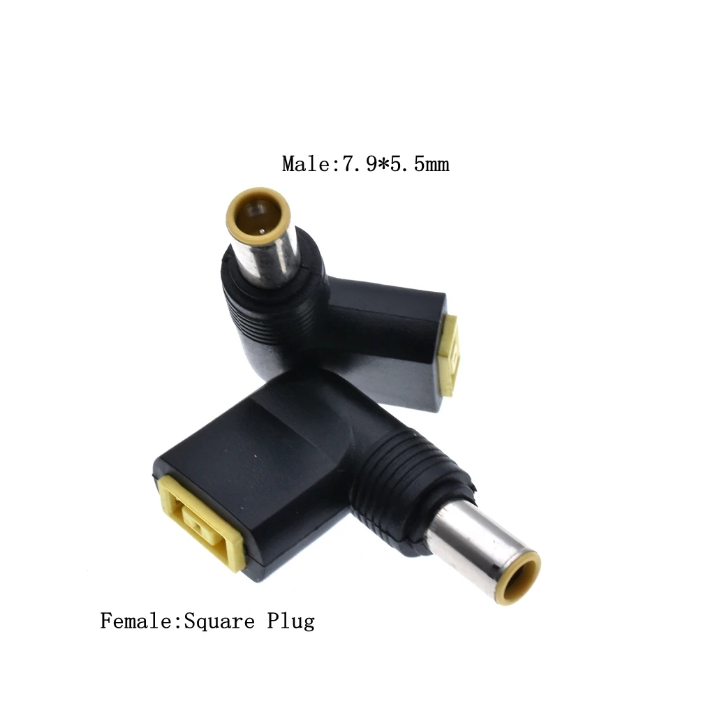 90 degree Laptop DC adapter Square Female to 7.9x5.5mm 5.5x2.5mm 4.0x1.7mm 5.5x2.1mm Male DC Power Plug Connector 