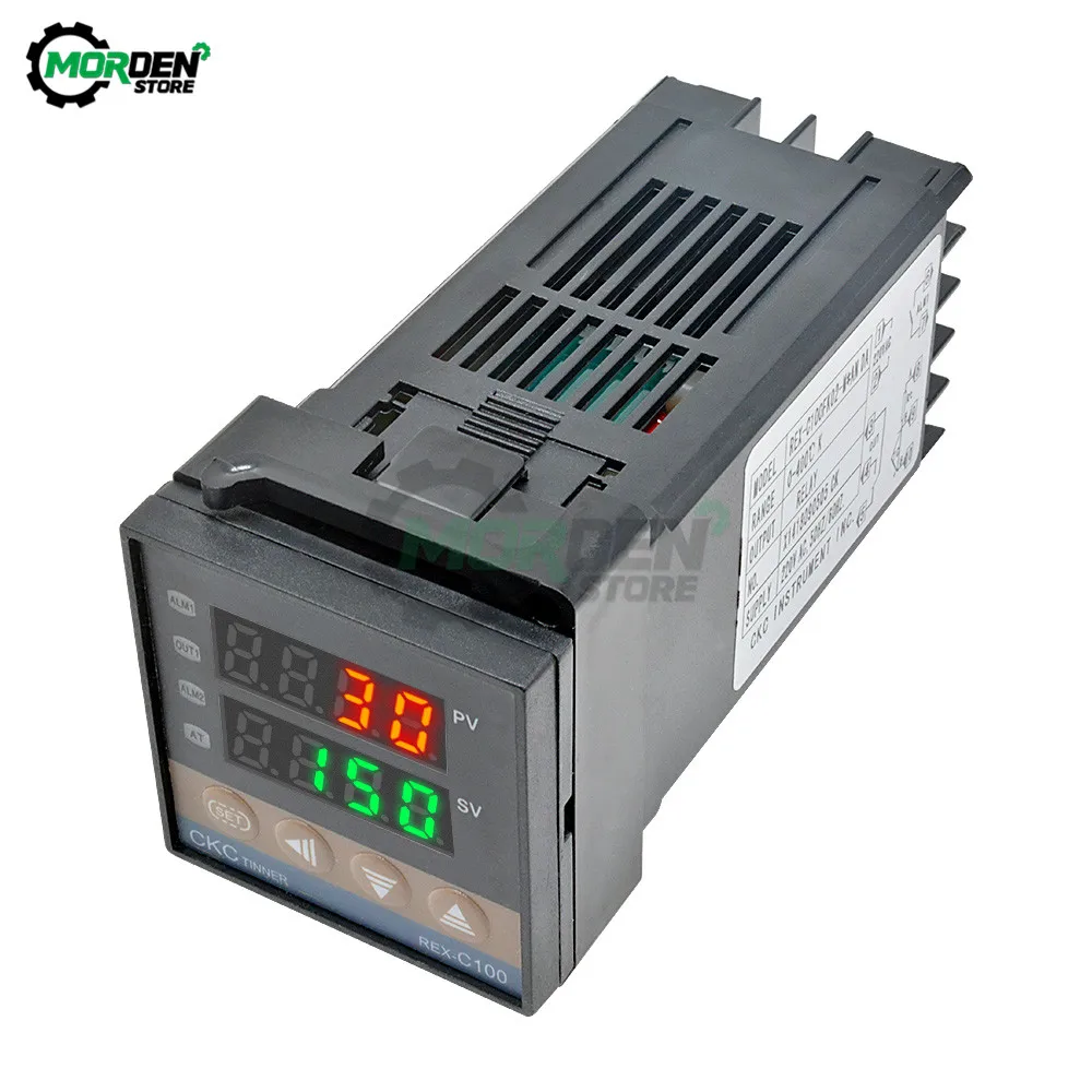 AC100-240V REX-C100 PID Temperature Controller Digital Thermostat SSR Output K Type Relay Thermocouple Probe Sensor Dropship