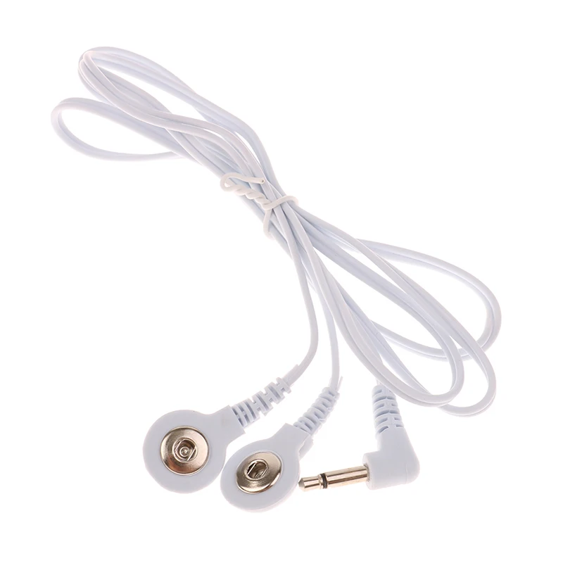 White 2/4Buttons Electric Shock Wires Cable Electrotherapy Electrode Lead For Tens Massager Connection Cable Massage Relaxation