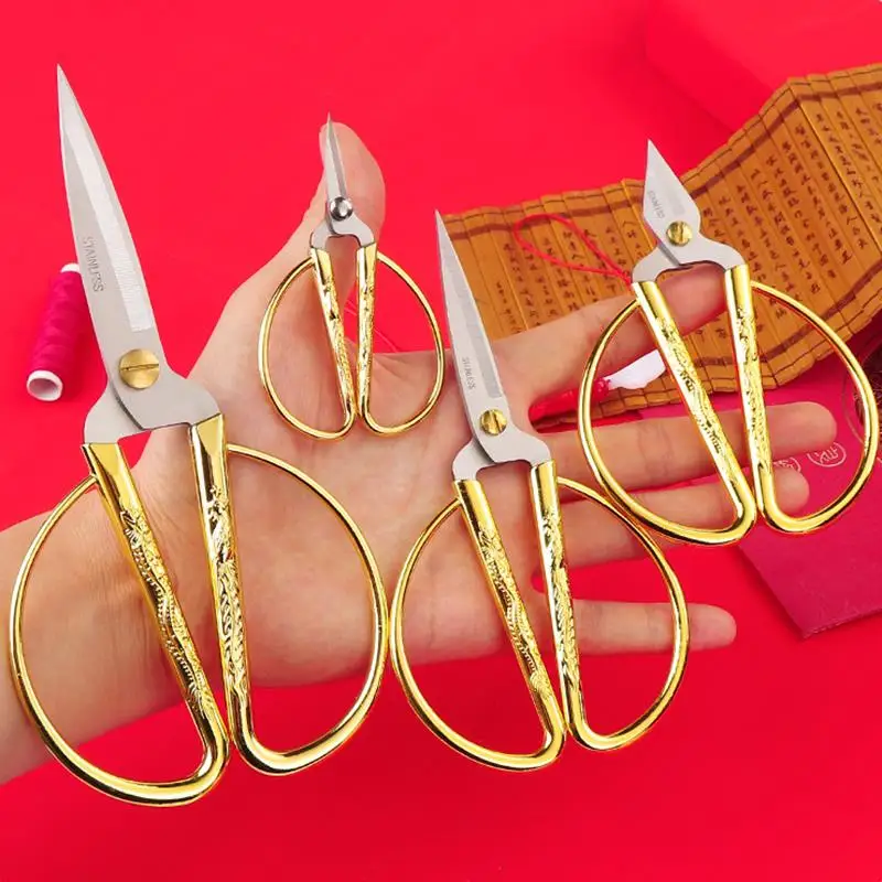 Golden Scissors Zig Zag Durable High Steel Vintage Tailor Scissors Craft Household for Fabric Scisso Rsembroidery Sewing Shears