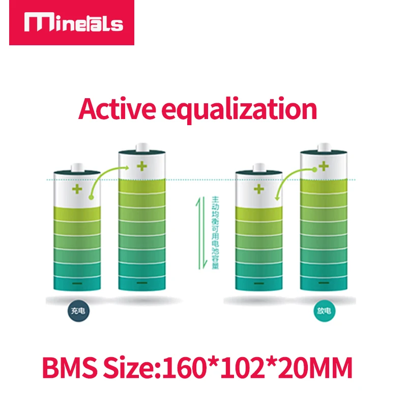 بطارية ليثيوم Jikong-BMS ، 24S ، 20S ، 17S ، 16S ، 13S ، 14S ، 8S ، 60a ، 48V ، دعم تطبيق BT ، حماية درجة الحرارة PCM