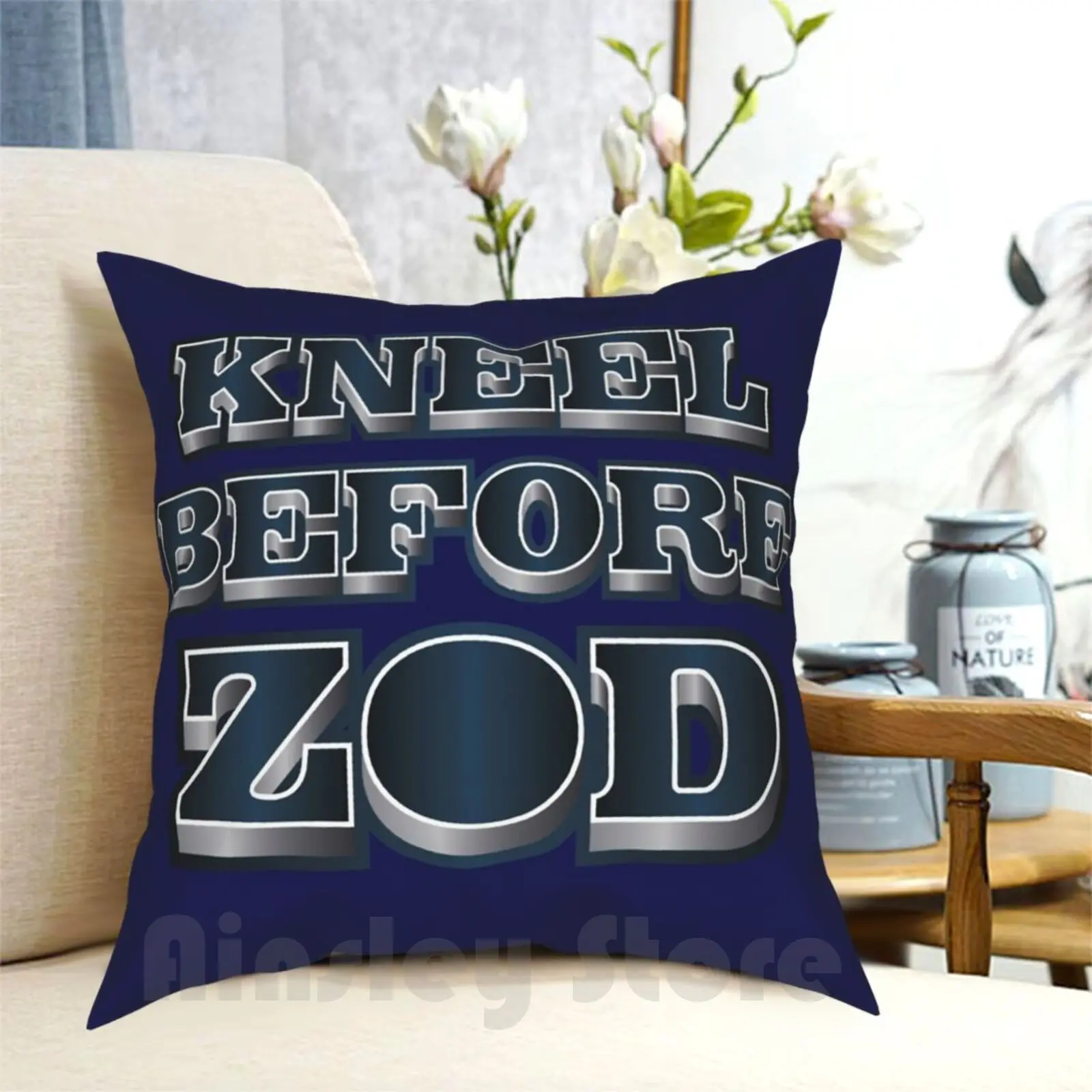 Kneel Before Zod Pillow Case Printed Home Soft DIY Pillow cover Zod Superhero Villian