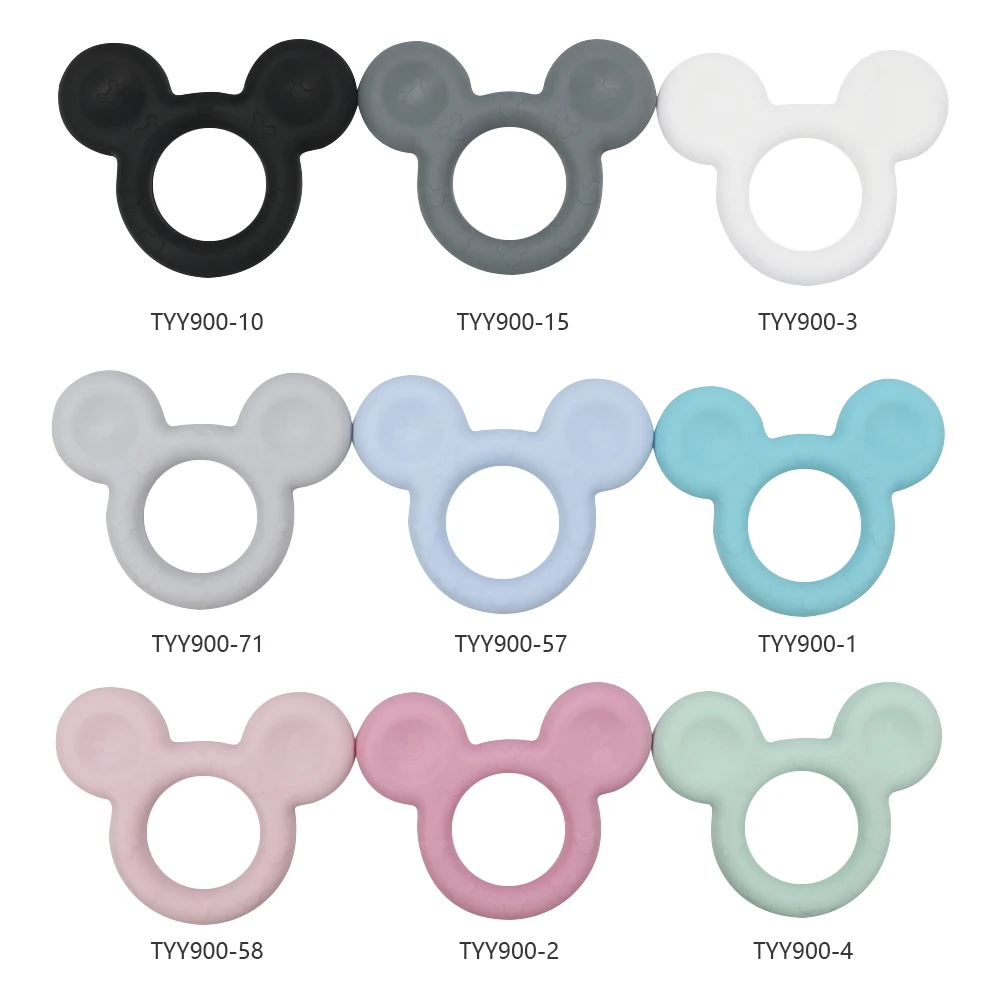 TYRY.HU 1pc Baby Teether Mickey Silicone Baby Holder Clip Mouse Cartoon Chew Pendant Nursing Pacifier Clip Necklace Newborn Toy