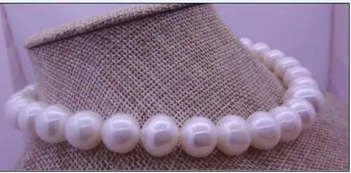 huge classic AAA 11-12mm nature freshwater white pearl necklace 18 inch925silver