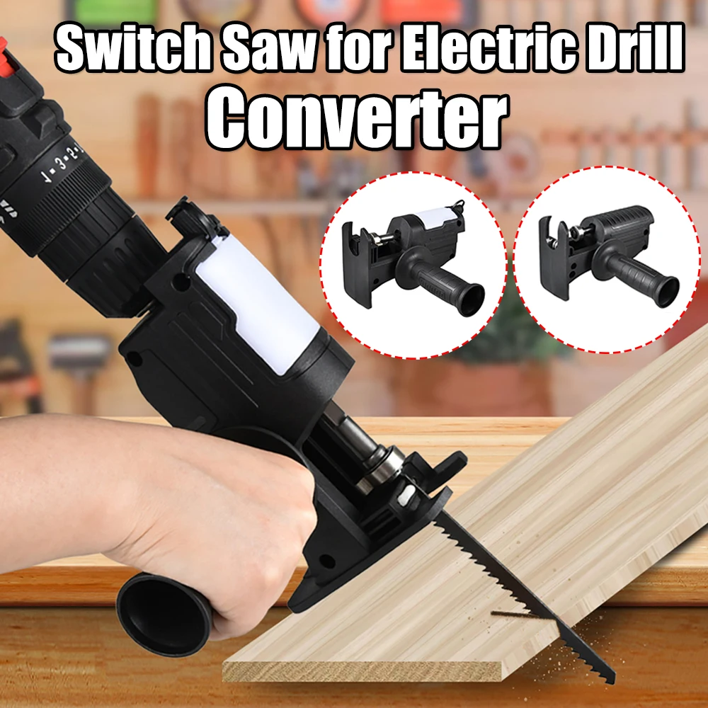 

Electric Drill Impact Drill Power Wood Cutter Reciprocating Saw Conversion Head with 3 Saw Blade Saw Electric Saw Conventer