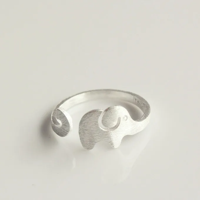 925 Sterling Silver elephant Open Rings For Women Hypoallergenic Fashion Girl Sterling-silver-jewelry