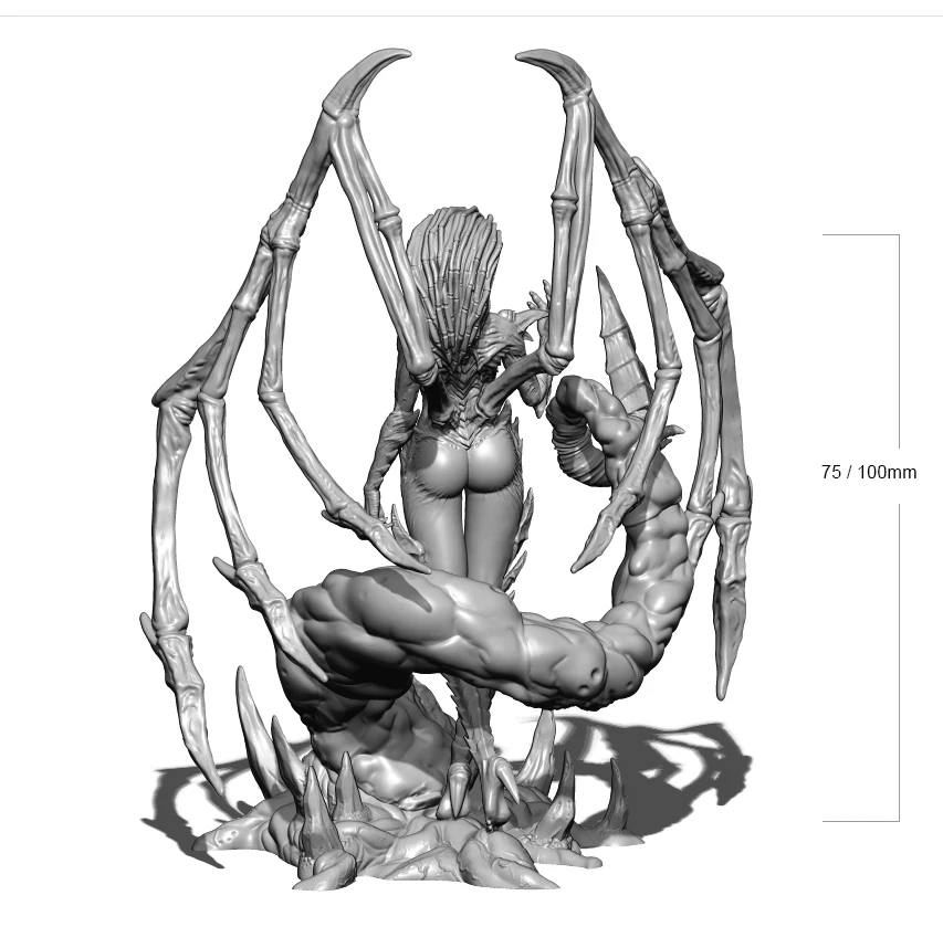 1/24 75mm 1/18 100mm Resin Model Devil Insect Queen 3D Printing Figure Unpaint No Color RW-024