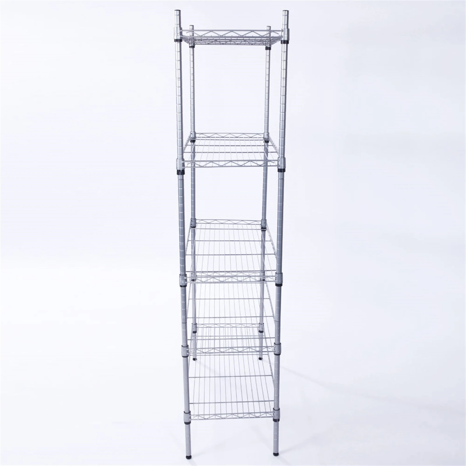 XM-304B Rectangle Carbon Steel Metal Assembly 5-Shelf Storage Rack Silver Gray Bookcase Shelf US Warehouse In Stock