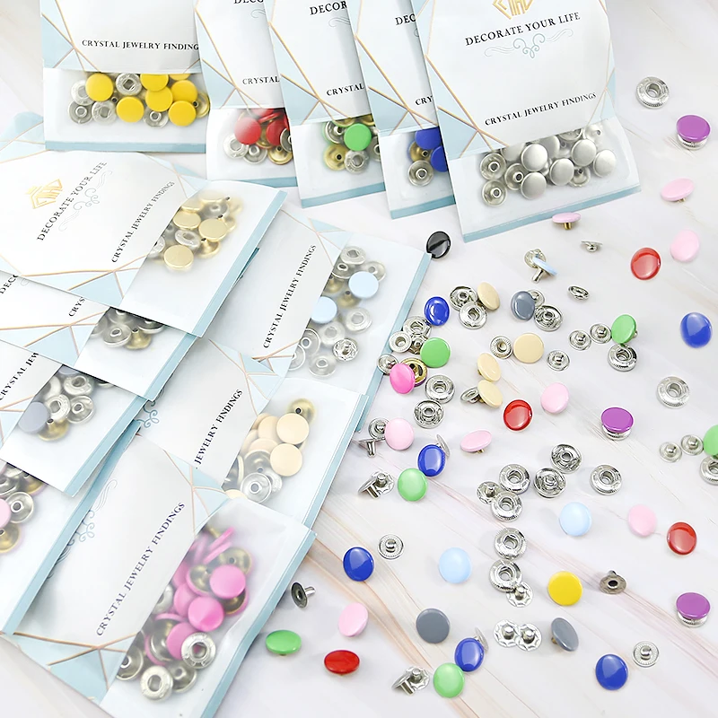 DIY Snap Buttons Fasteners Metal Snaps Press Studs Sewing  Accessories Fabric Buttons For Clothing/Jackets/Jeans/Bags