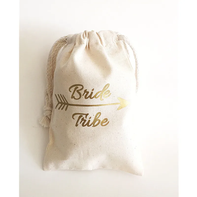 

customize bride arrow Survival Kit bag Bridal Party Hangovers bag wedding cotton drawstring gift bag gold Bachelorette Favor bag