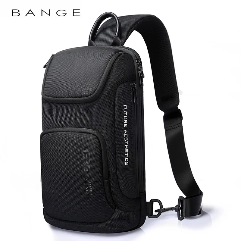 BANGE Crossbody Bag For Men Portable Waterproof Shoulder Messenger Bags Male Travel Short Trip Chest Bag Fit For 9.7 Inch iPad