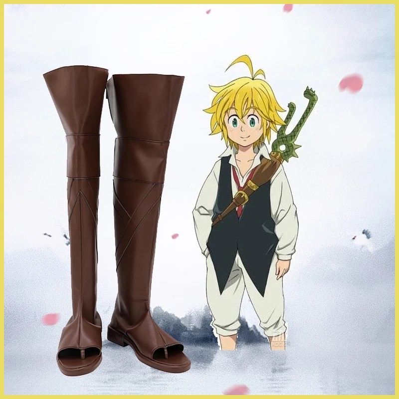 

The Seven Deadly Sins Meliodas Cosplay Boots PU High Heel Shoes Halloween Cosplay Prop Custom Made