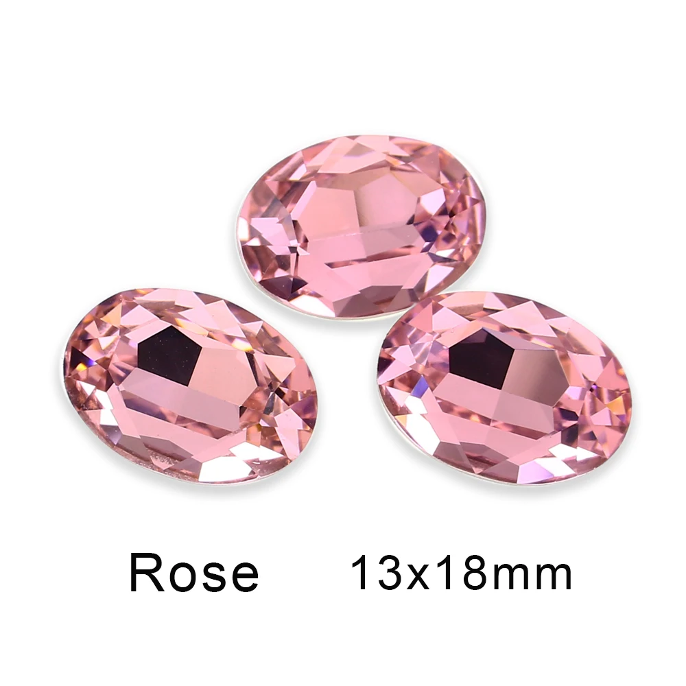 K9 Crystal Rhinestones AB Gem Pointback Fancy Stone Oval Decoraciones For Clothes Nail Art  Needlework Cristais 3002