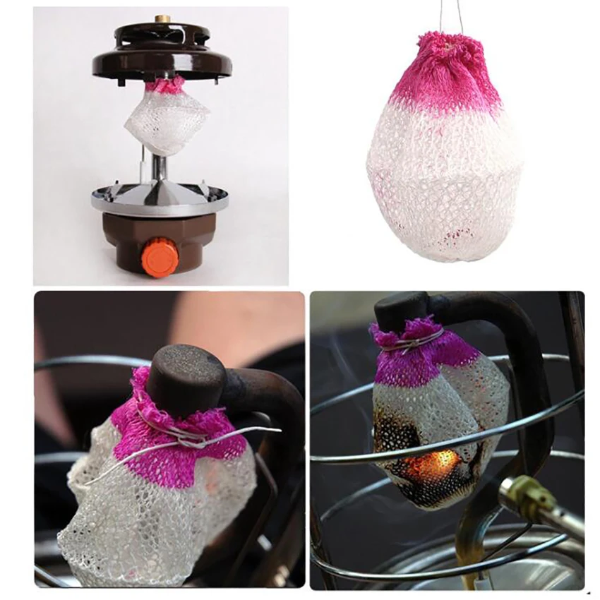 5 Pçs/lote Cordas Tie Soft Invertido Mantles Gás Lamp Cover Gás Lanterna Mantles para Outdoor Camping Gaslights, diâmetro 100mm