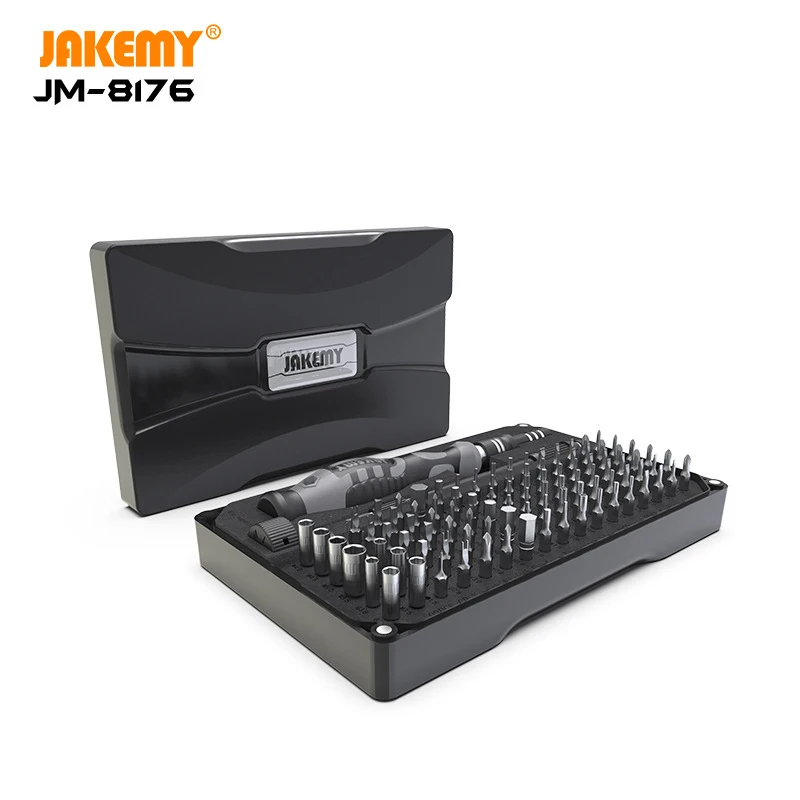 JAKEMY JM-8176 106 IN 1 Precision Screwdriver Set Magnetic Bits Screw Driver With Extension Bar for Mobile Phone Repair Tools