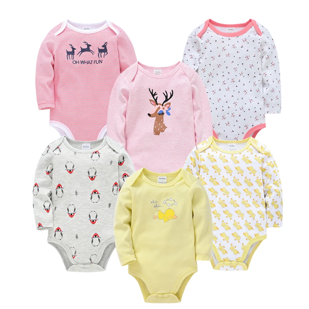 Kavkas Moda Neonati maschi Vestiti Set 3 6 pz/set Cotone Morbido Manica Lunga Autunno Ragazzo Ragazze Tuta Neonato Bambino Corpo bebe