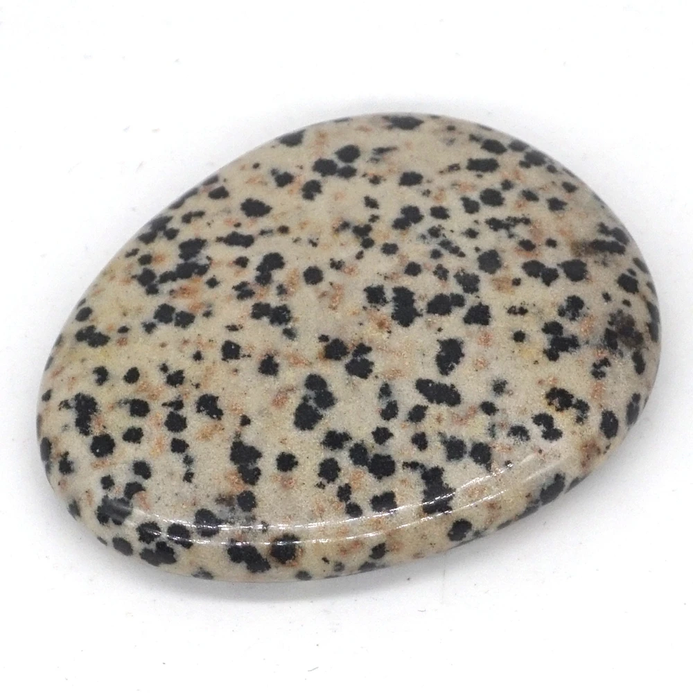 Thumb Worry Stone Natural Gemstone Dalmation Jasper Crystal Healing Reiki Massage Meditation Pocket PalmStone