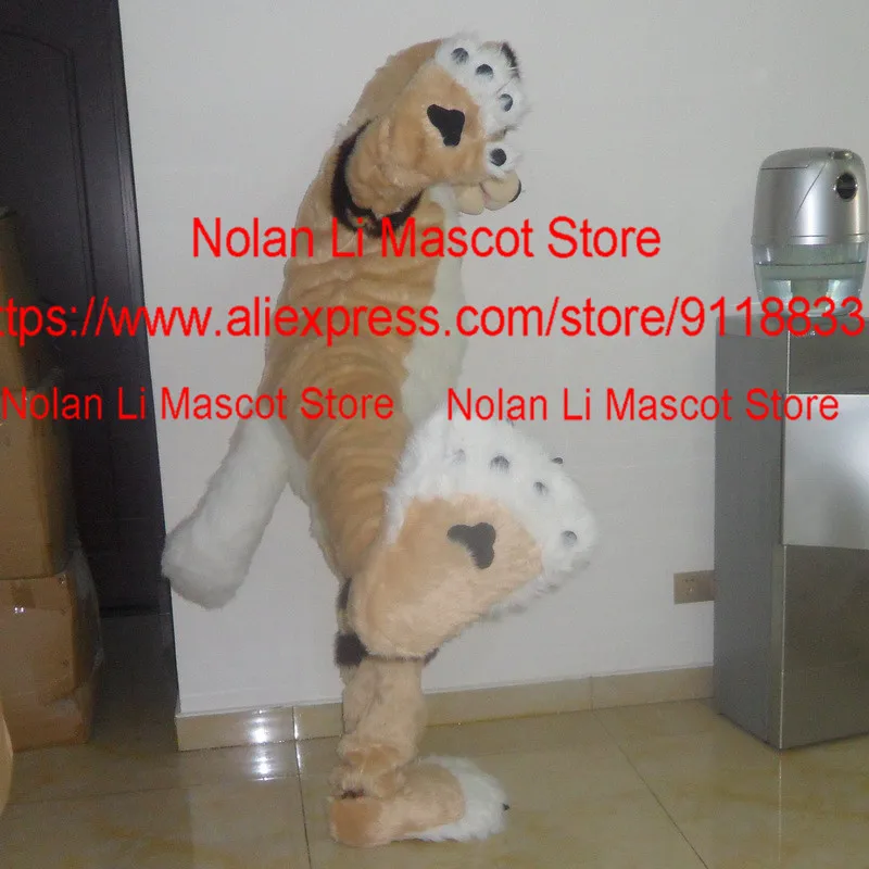 Luxury Plush Simulation Pickup Khaki Husky Dog Fox Wolf Mascot Costume Cartoon Anime Masquerade Christmas Present 087