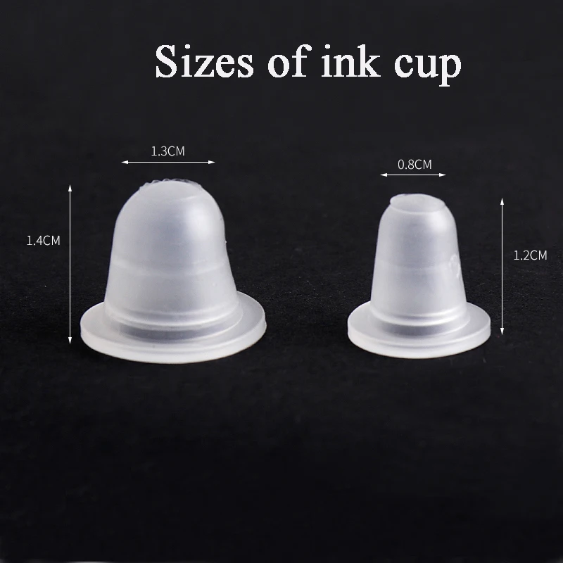 100 Stuks Wegwerp Microblading Tattoo Inkt Cups Zachte Siliconen Wenkbrauw Make-Up Pigment Houder Container Caps Tattoo Pmu Accessoires