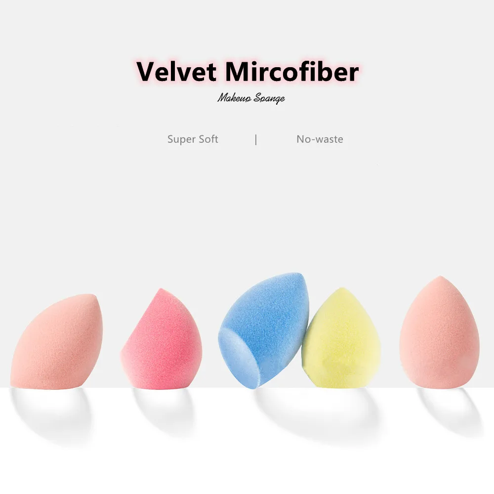 bdbeauty Velvet Mircofiber Makeup Blending Sponge - Sky Blue 3-Sides - Soft Cosmetic Applicator for Cream Liquid Foundation