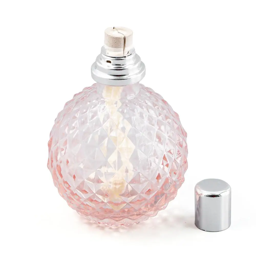 100ml Pink Catalytic Pineapple Fragrance Diffuser Aromatherapy Oil Tan Lamp Wick Kit Parfum Glass Bottle Ceramic Burner Gift