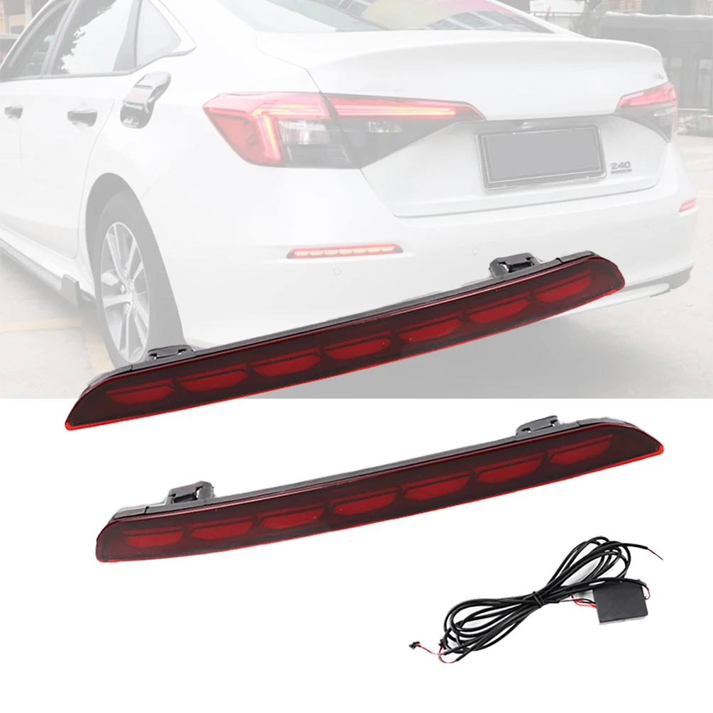 

2 Pieces Car Rear Bumper Lights Turn Signals Indicator Brake Lamp Tail Light Waterproof Driving Lamp for Honda Civic Type R 2021