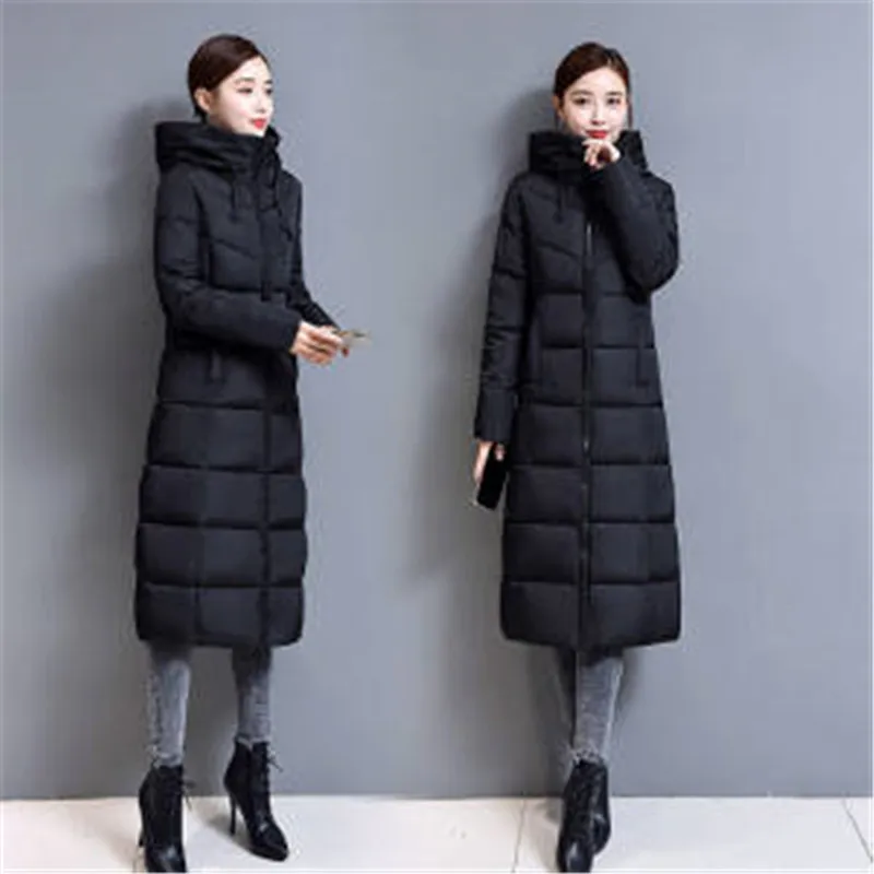 2024 Female For Winter New Hooded Jacket Over The Knee Long Thick Slim-Fitting Jacket Women Down Padded Jacket Long Coat11