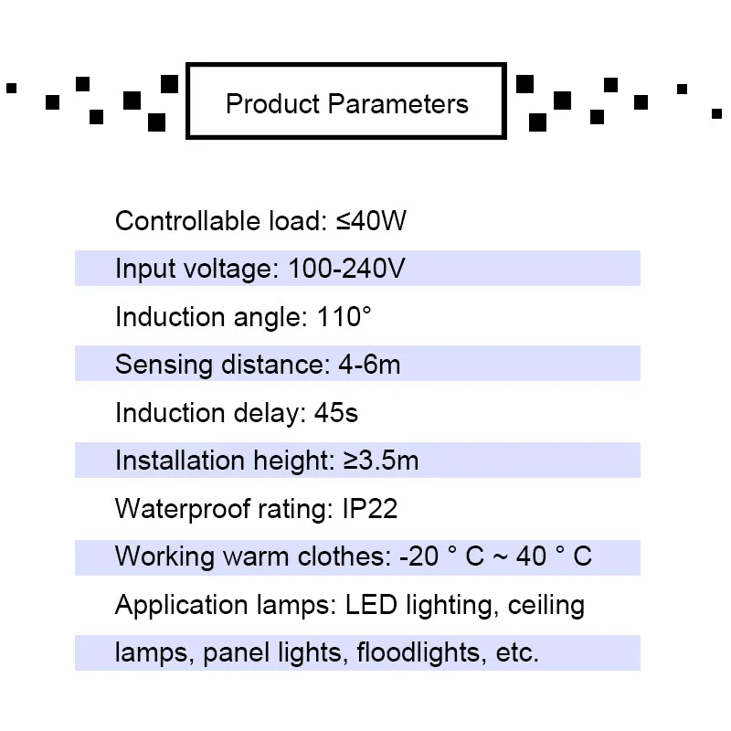 PIR Motion Sensor Switch 100-220V PIR Sensor Switch Infrared Human Body Induction Control Detector Module 85-265V 50Hz 40W