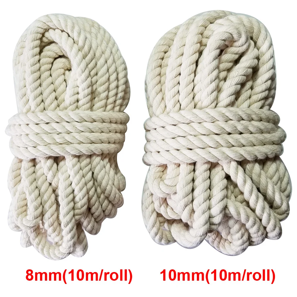 Thicker 100% Natural cotton rope 3mm-10mm twine  macrame cords  tag hang handmade accessory  DIY